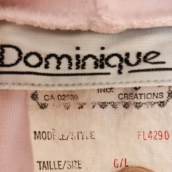 VTG Dominique Grannycore 80's Pink Soft Polyester Robe/House Coat Size L - Picture 8 of 8